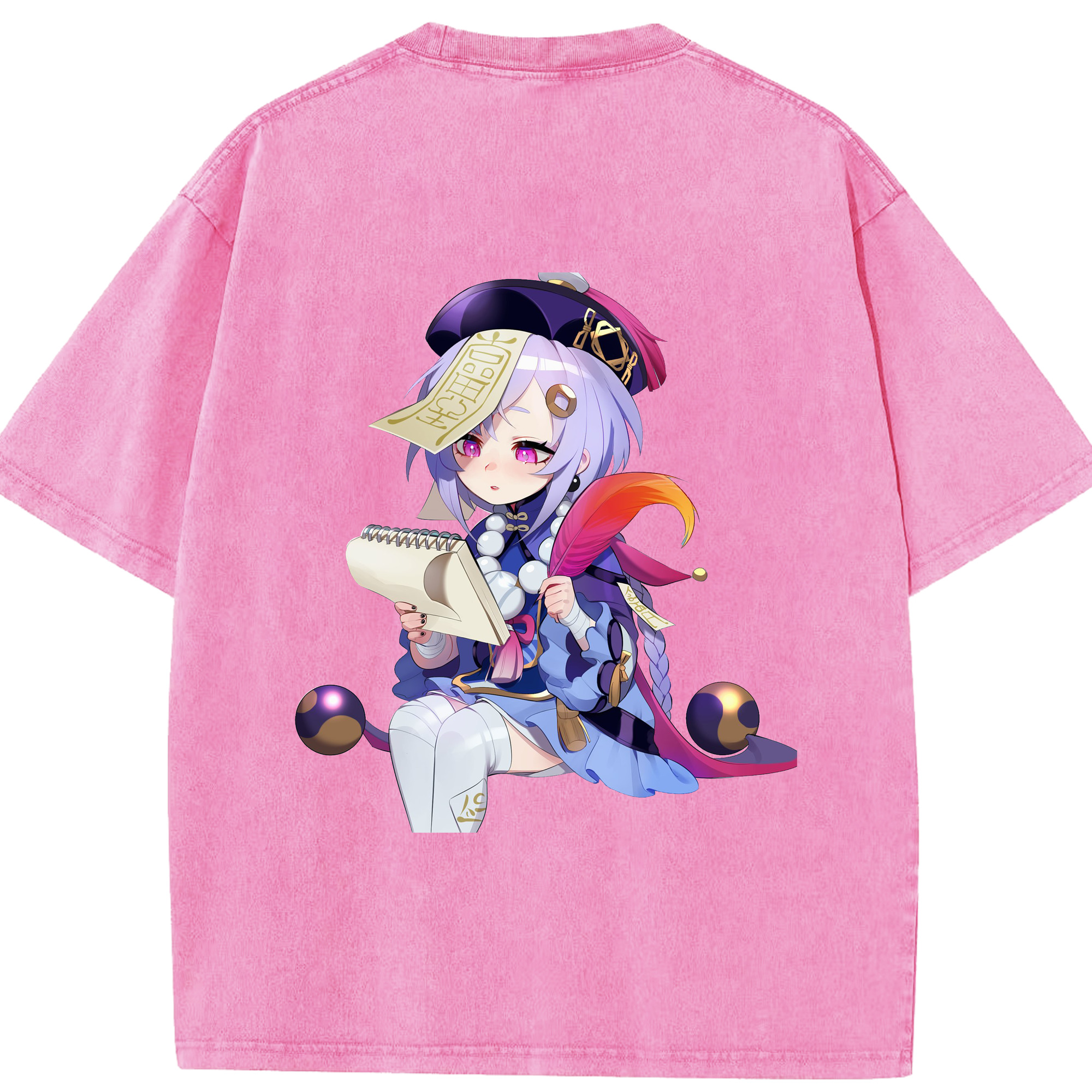 げんし神 七七 なな  genshin Nana 綿100% ヴィンテージ風 半袖Tシャツ（背面プリント）